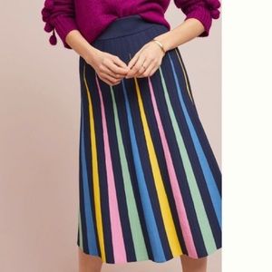 NWOT MAEVE RAINBOW KNIT PLEATED MIDI SKIRT